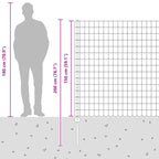 Fence with Post Silver 1.5 x 10 m Steel