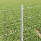 Fence with Post Silver 0.4 x 10 m Steel
