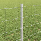 Fence with Post Silver 0.6 x 10 m Steel