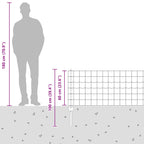 Fence with Post Silver 0.6 x 10 m Steel