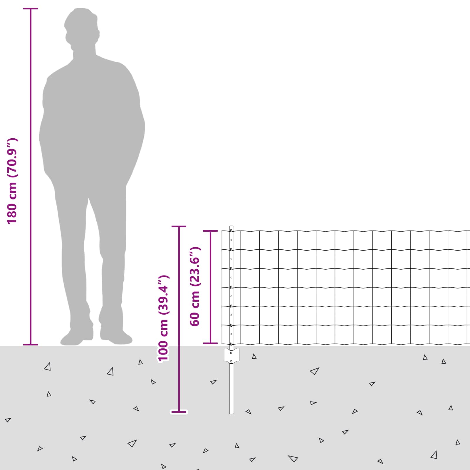 Fence with Post Silver 0.6 x 10 m Steel