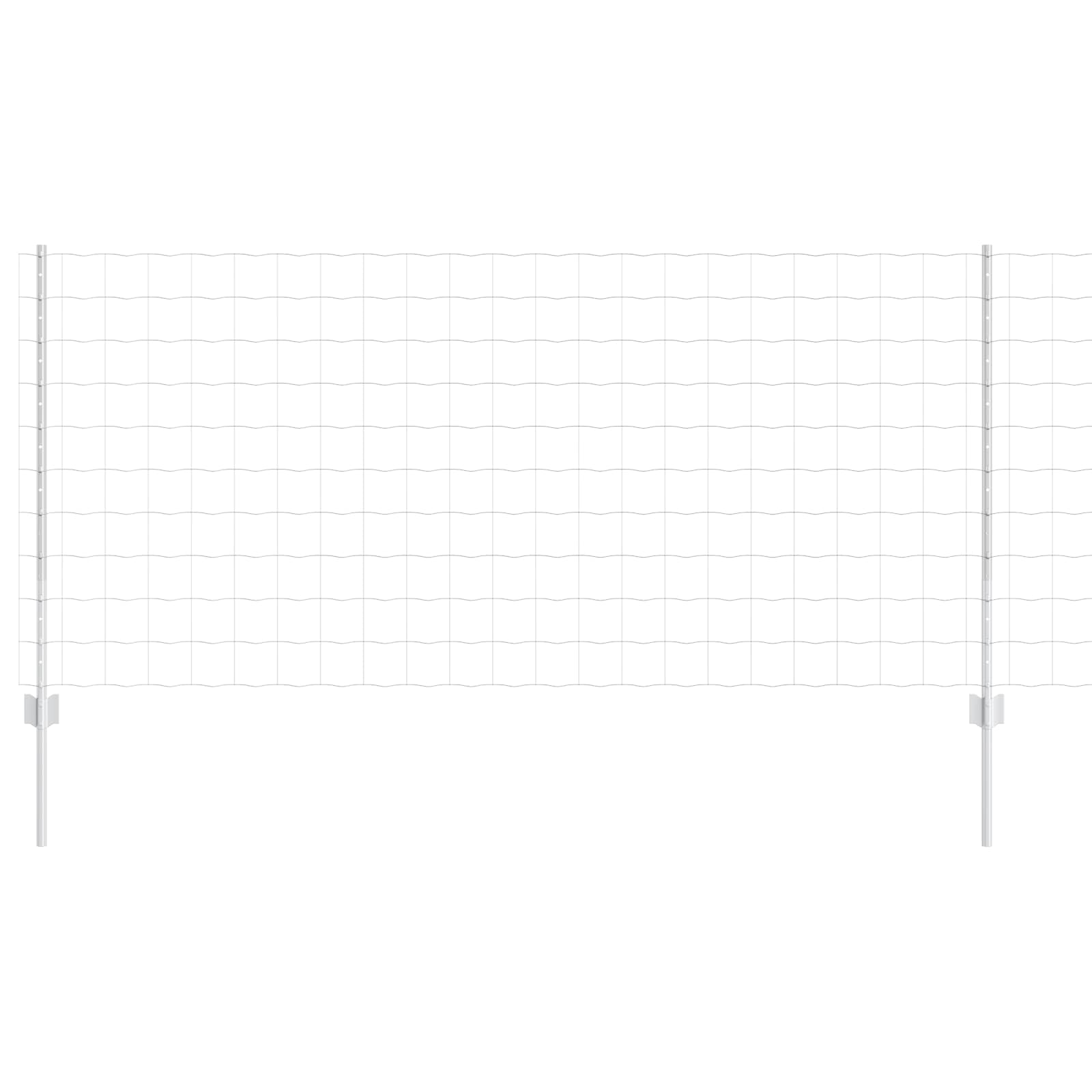 Fence with Post Silver 1 x 10 m Steel