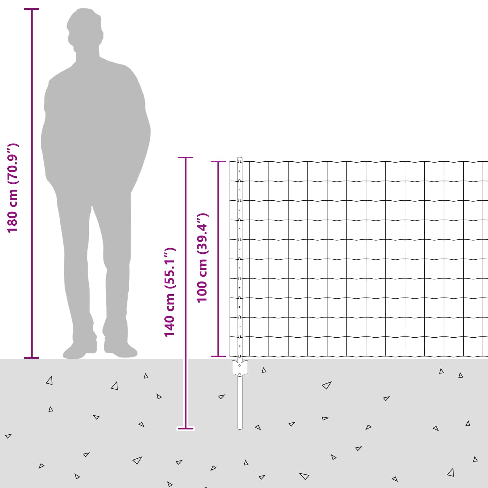 Fence with Post Silver 1 x 10 m Steel