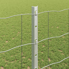 Fence with Post Silver 1.2 x 10 m Steel