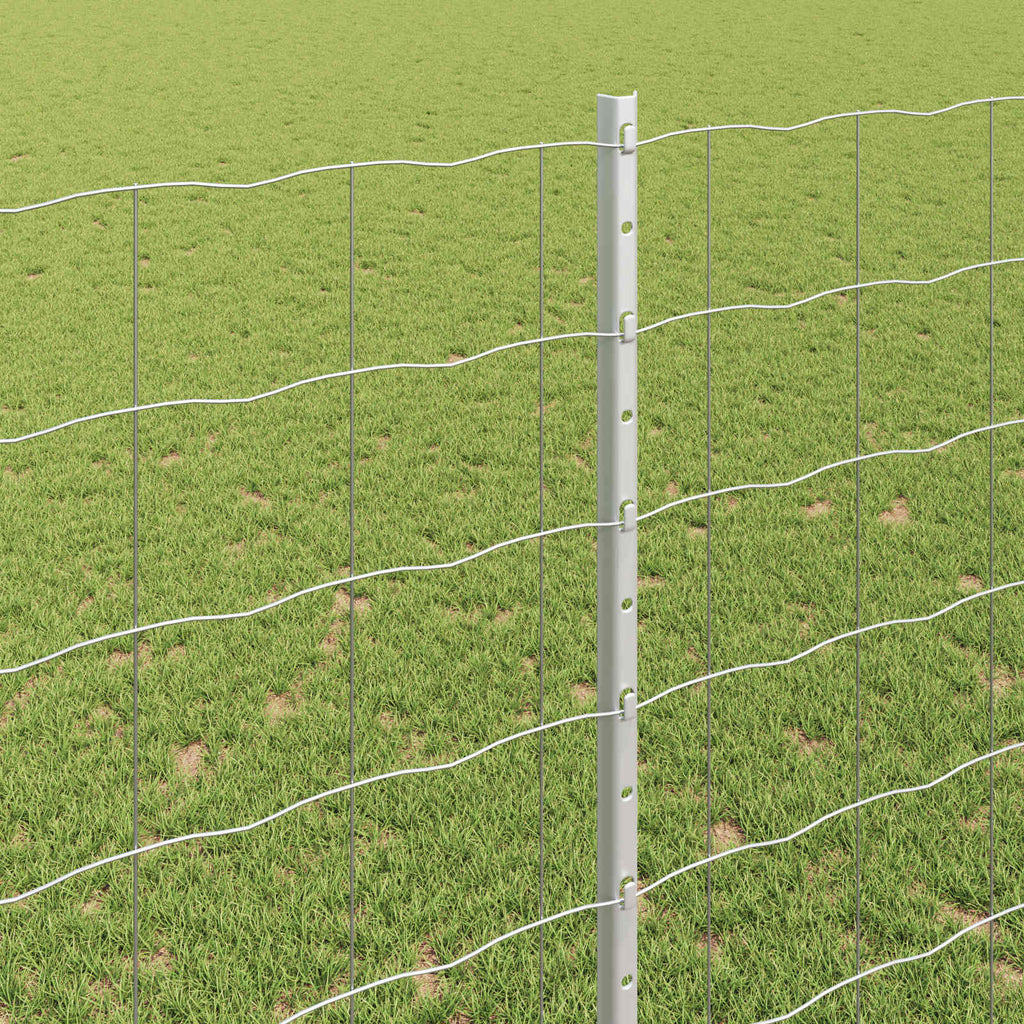 Fence with Post Silver 1.4 x 10 m Steel