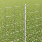 Fence with Post Silver 1.4 x 10 m Steel