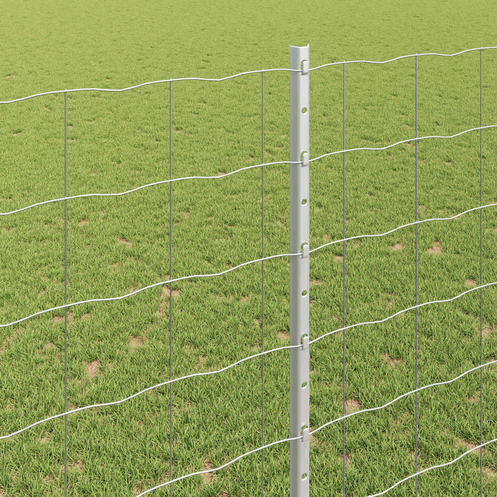 Fence with Post Silver 1.4 x 10 m Steel