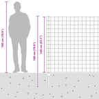 Fence with Post Silver 1.4 x 10 m Steel