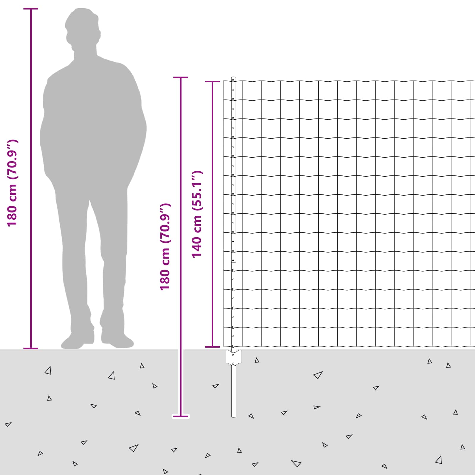 Fence with Post Silver 1.4 x 10 m Steel