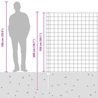 Fence with Post Silver 1.5 x 10 m Steel