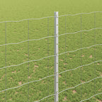 Fence with Post Silver 1.6 x 10 m Steel