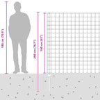 Fence with Post Silver 1.6 x 10 m Steel