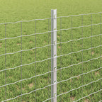 Fence with Post Silver 0.6 x 25 m Steel