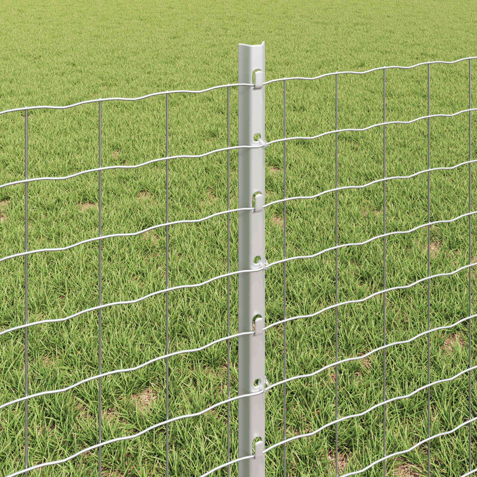 Fence with Post Silver 0.6 x 25 m Steel