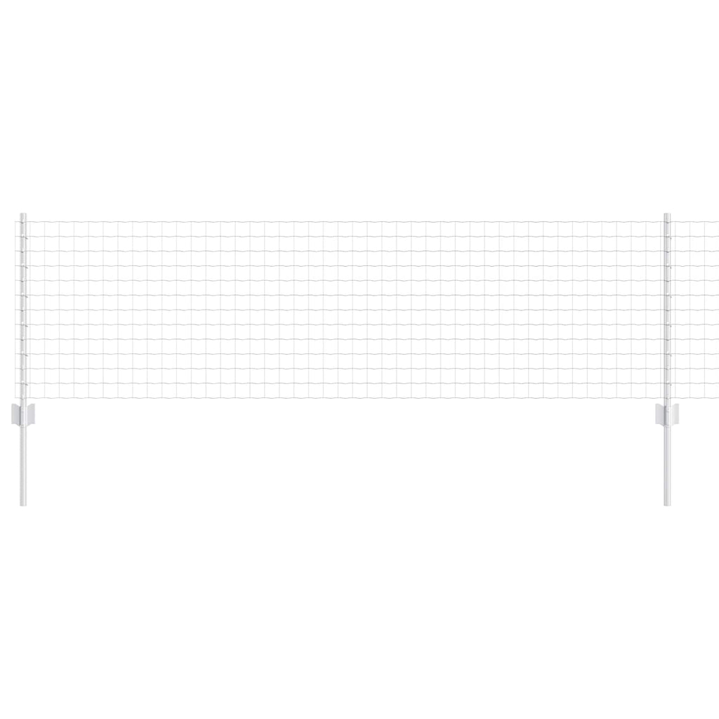 Fence with Post Silver 0.6 x 25 m Steel