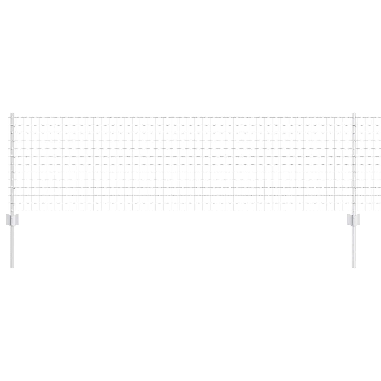 Fence with Post Silver 0.6 x 25 m Steel