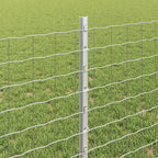 Fence with Post Silver 0.8 x 25 m Steel