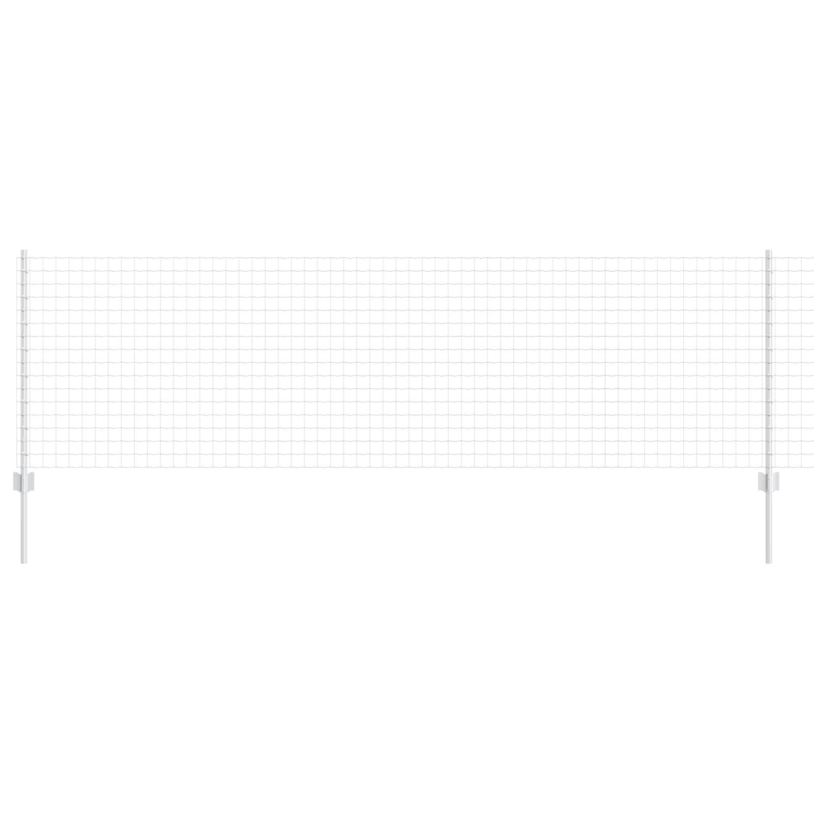 Fence with Post Silver 0.8 x 25 m Steel