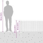 Fence with Post Silver 0.6 x 25 m Steel