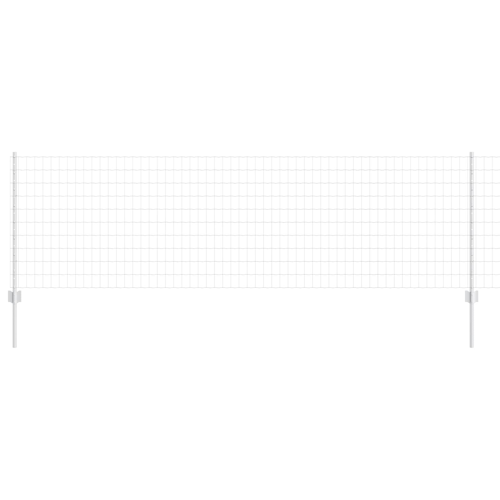 Fence with Post Silver 0.8 x 25 m Steel