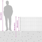 Fence with Post Silver 0.8 x 25 m Steel