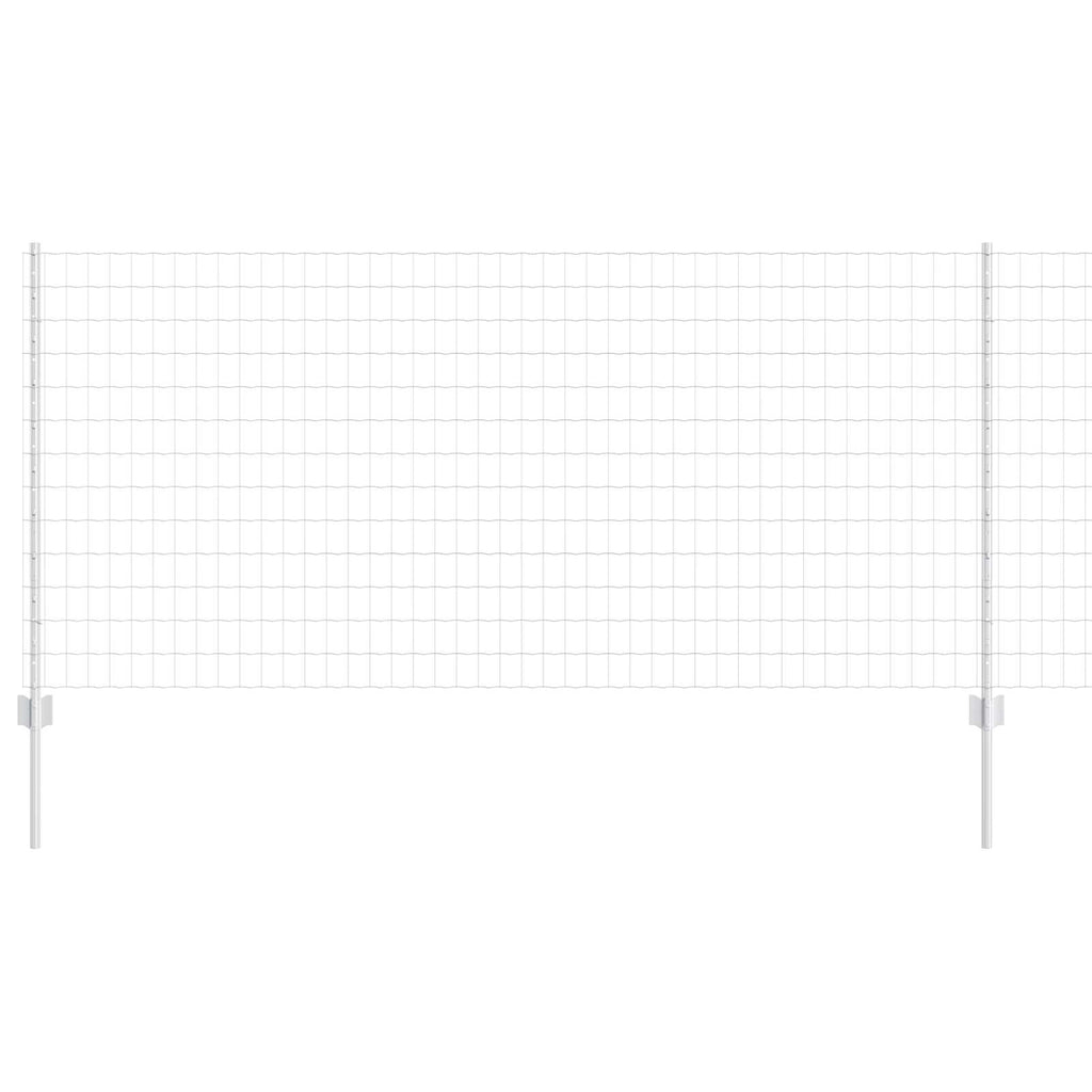 Fence with Post Silver 1 x 25 m Steel