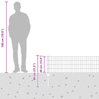 Fence with Post Silver 0.4 x 25 m Steel