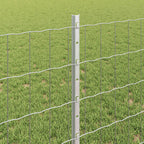 Fence with Post Silver 0.8 x 25 m Steel