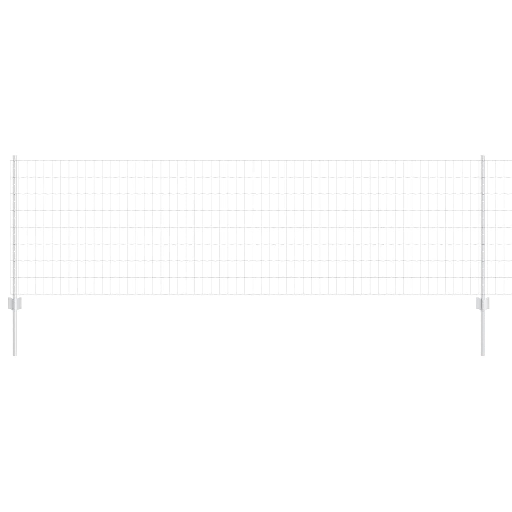 Fence with Post Silver 0.8 x 25 m Steel