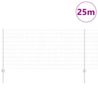 Fence with Post Silver 1 x 25 m Steel