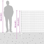 Fence with Post Silver 1.2 x 25 m Steel