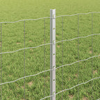 Fence with Post Silver 0.6 x 25 m Steel