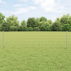Fence with Post Silver 0.6 x 25 m Steel