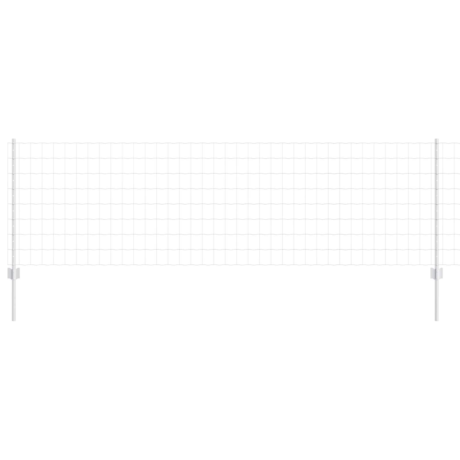 Fence with Post Silver 0.8 x 25 m Steel