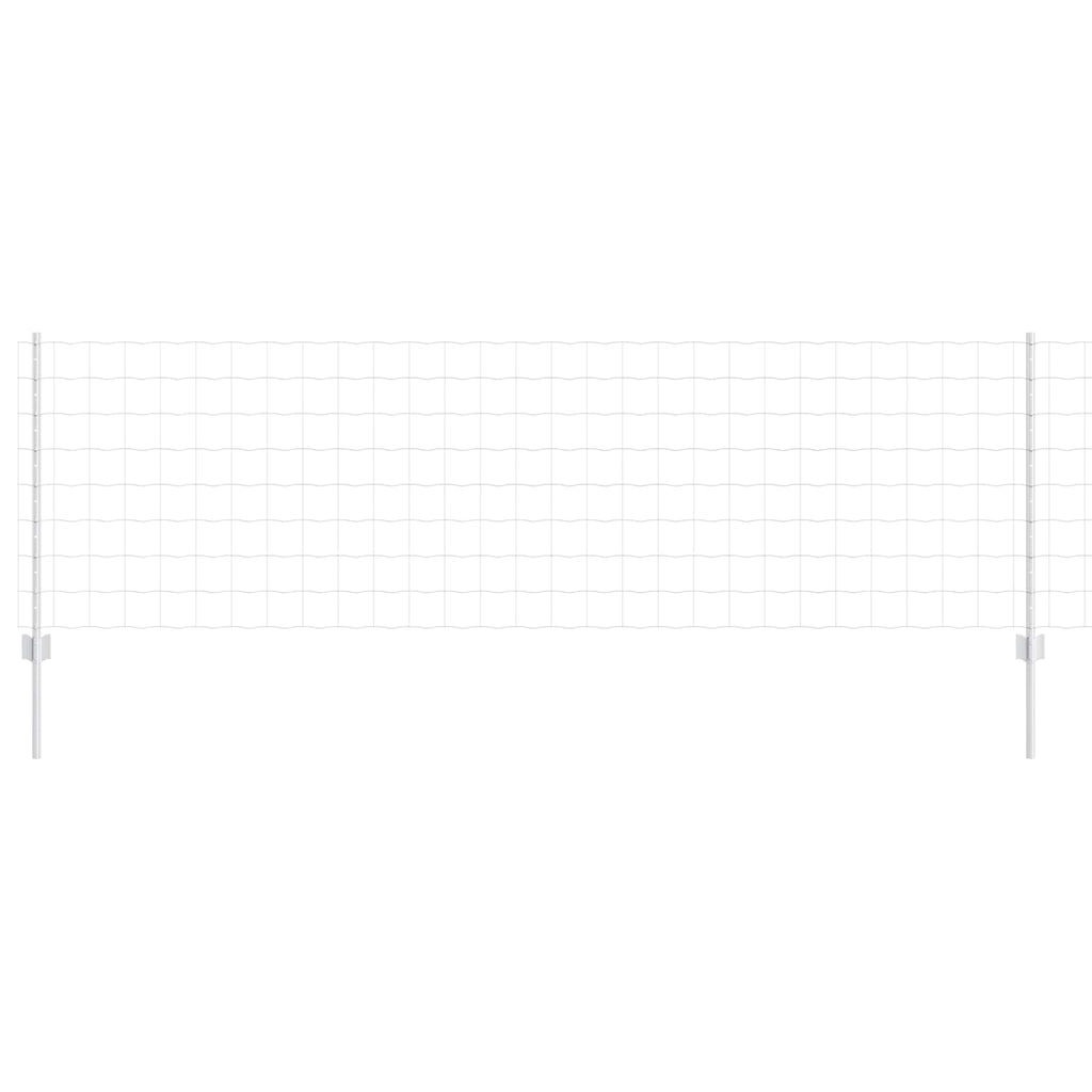 Fence with Post Silver 0.8 x 25 m Steel