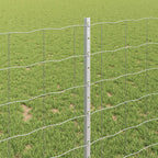 Fence with Post Silver 1 x 25 m Steel