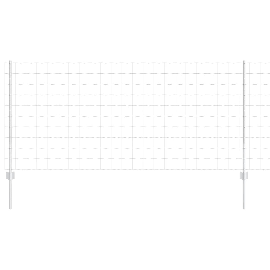 Fence with Post Silver 1 x 25 m Steel