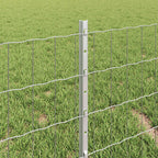 Fence with Post Silver 0.4 x 50 m Steel
