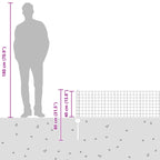 Fence with Post Silver 0.4 x 50 m Steel