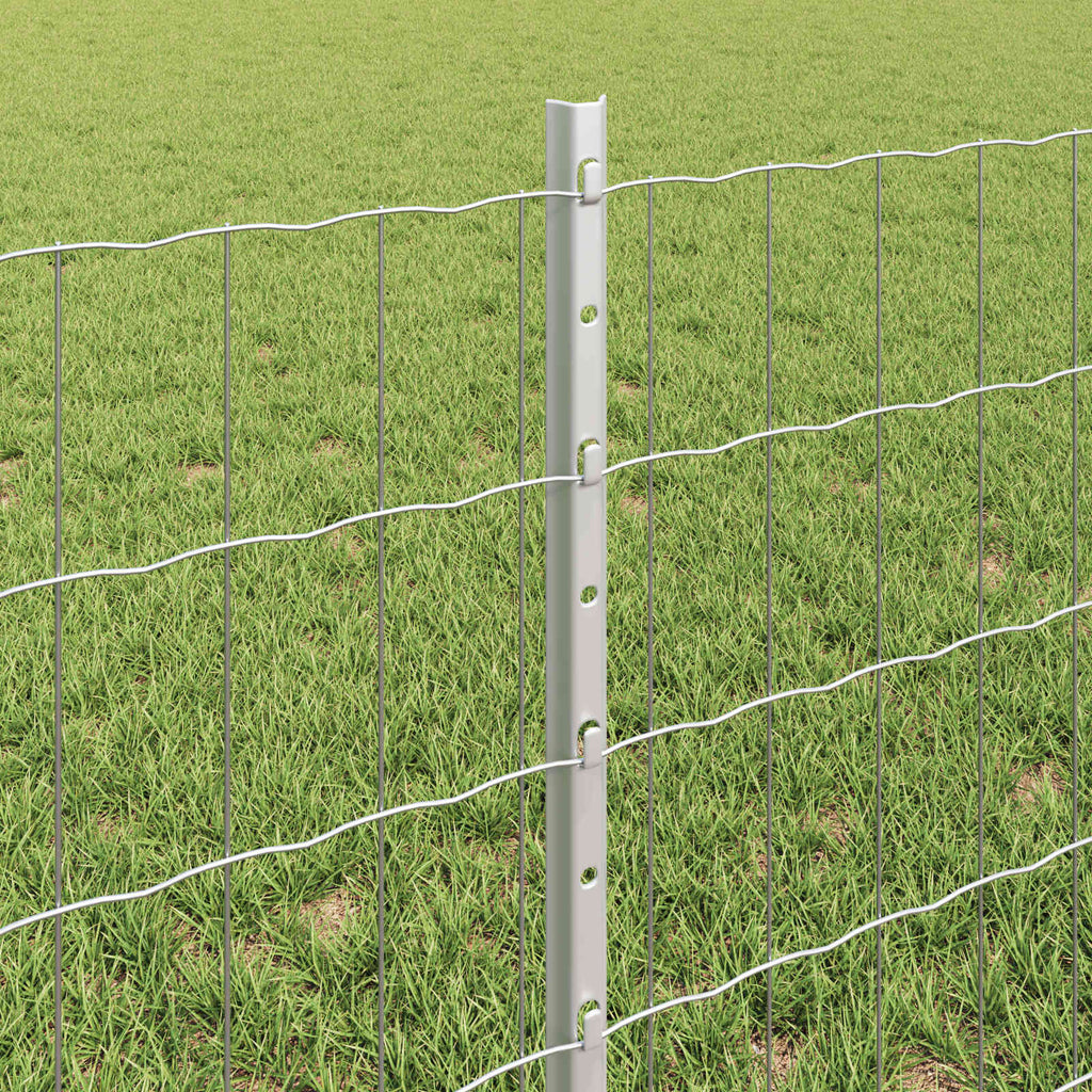 Fence with Post Silver 0.6 x 50 m Steel