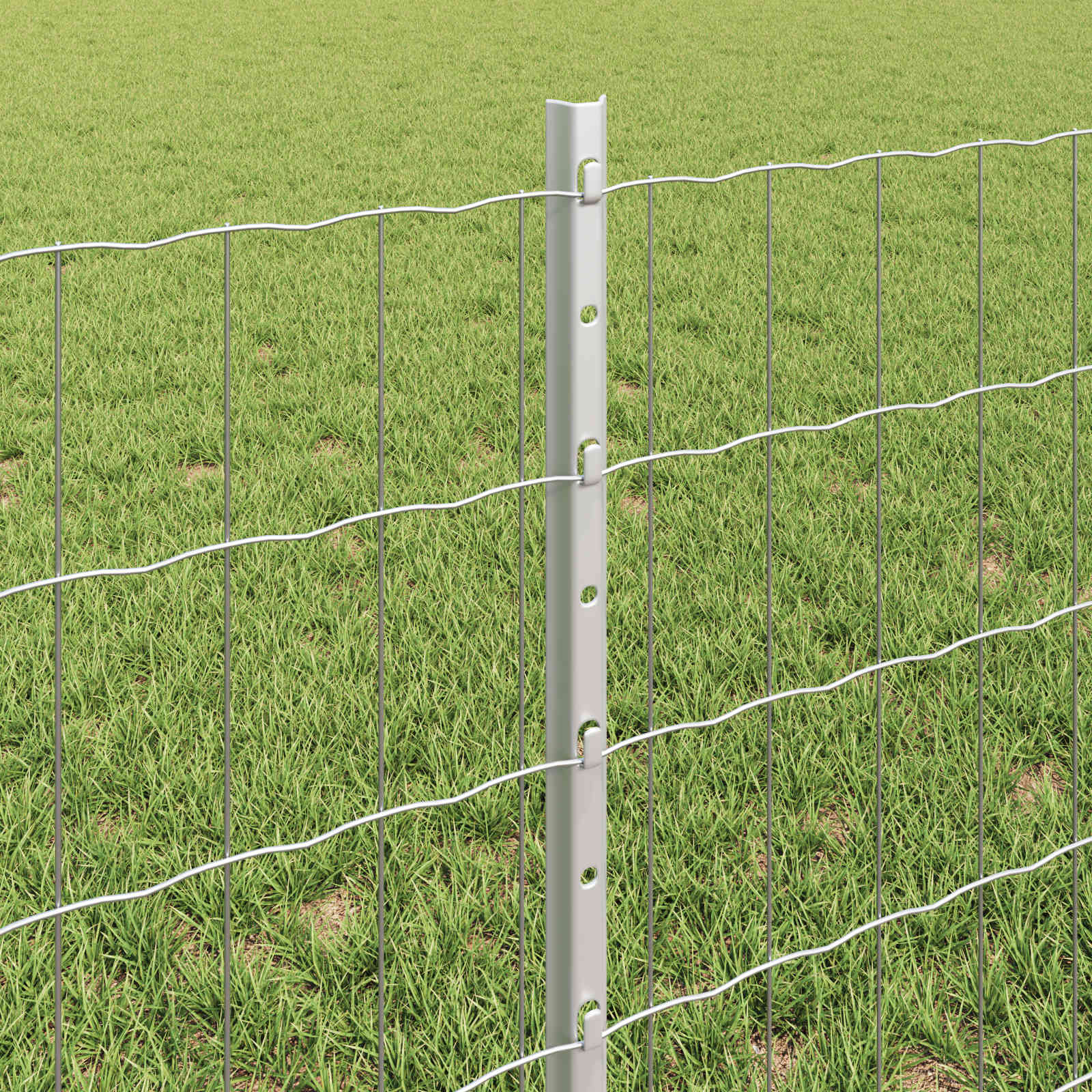 Fence with Post Silver 0.6 x 50 m Steel
