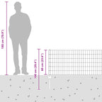 Fence with Post Silver 0.6 x 50 m Steel