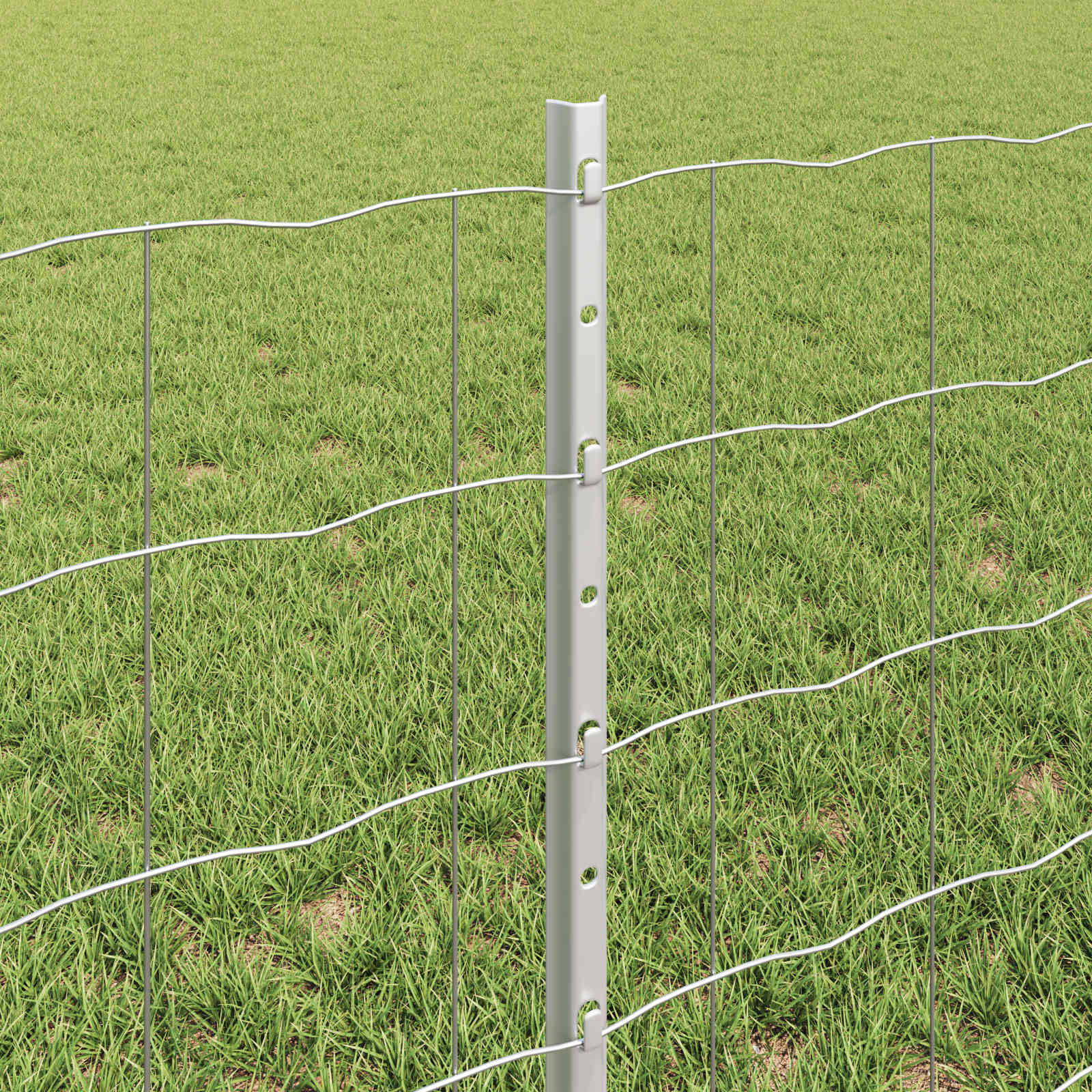 Fence with Post Silver 0.6 x 50 m Steel