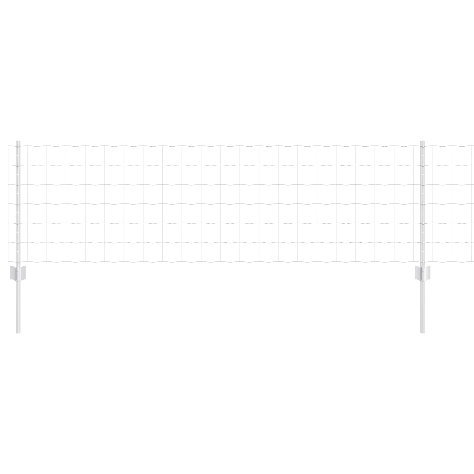 Fence with Post Silver 0.6 x 50 m Steel