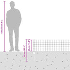 Fence with Post Silver 0.4 x 10 m Steel