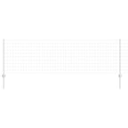 Fence with Post Silver 0.8 x 10 m Steel