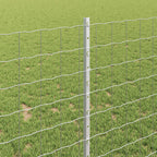 Fence with Post Silver 1 x 10 m Steel