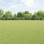 Fence with Post Silver 1 x 10 m Steel