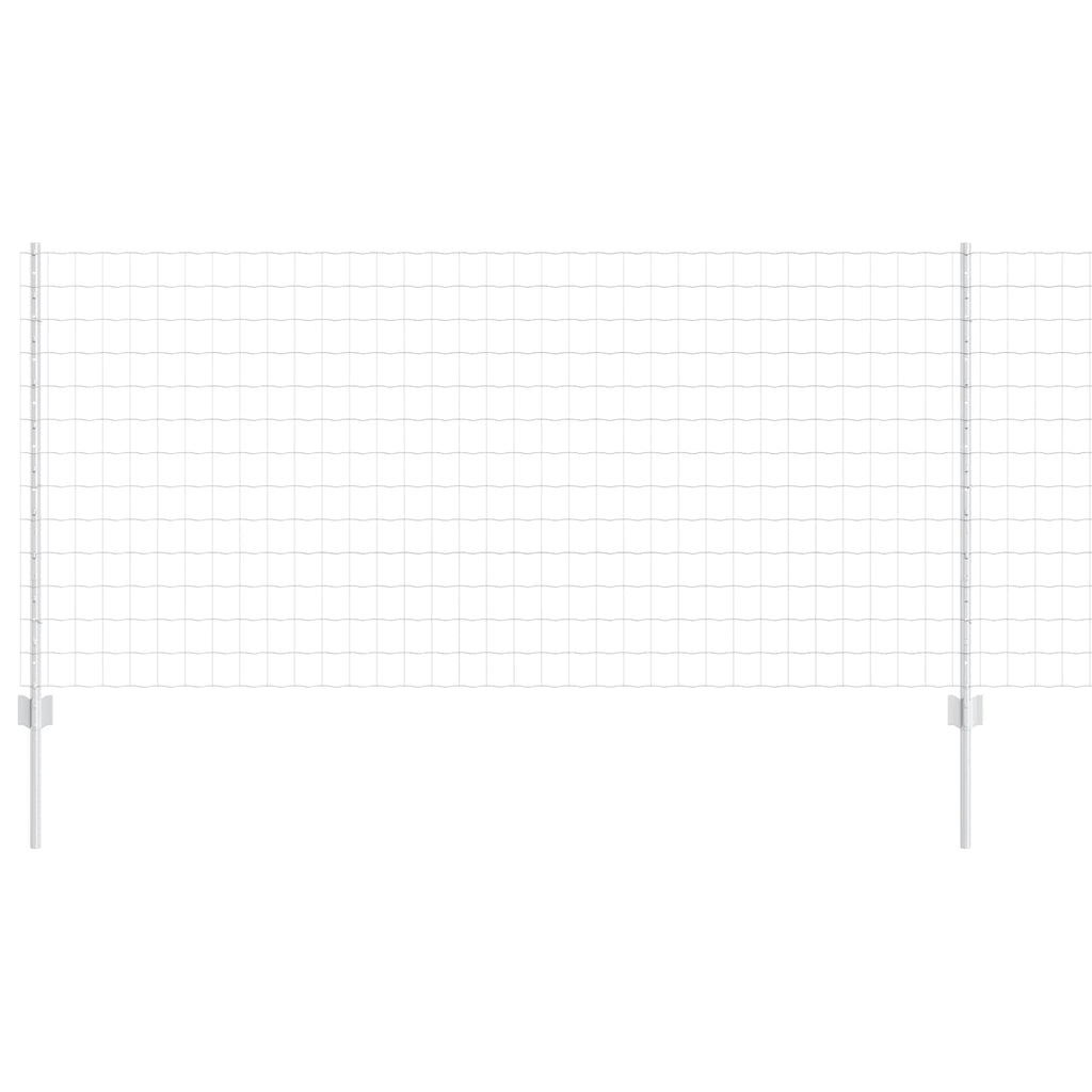 Fence with Post Silver 1 x 10 m Steel