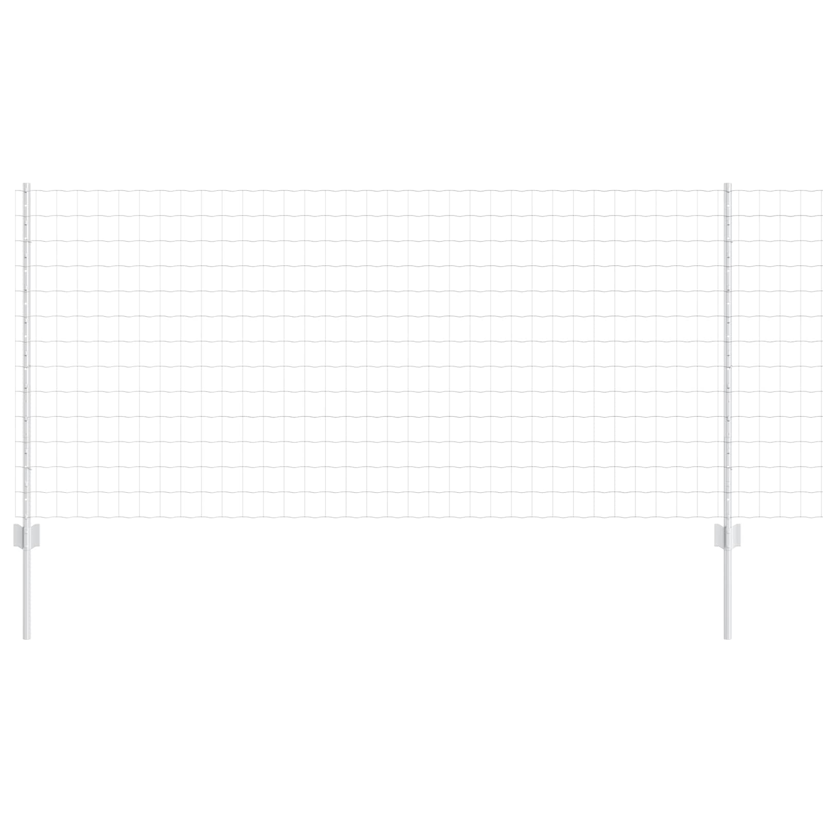 Fence with Post Silver 1 x 10 m Steel